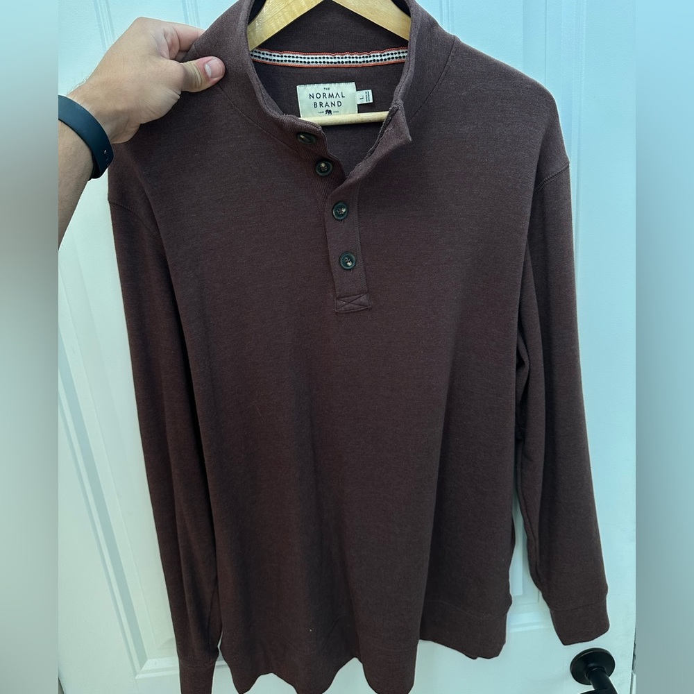 Normal Brand Sweatshirt w/ Buttons size large Brown